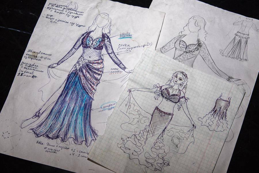 Inspiration strikes anywhere — sketches are made on whatever paper is close at hand