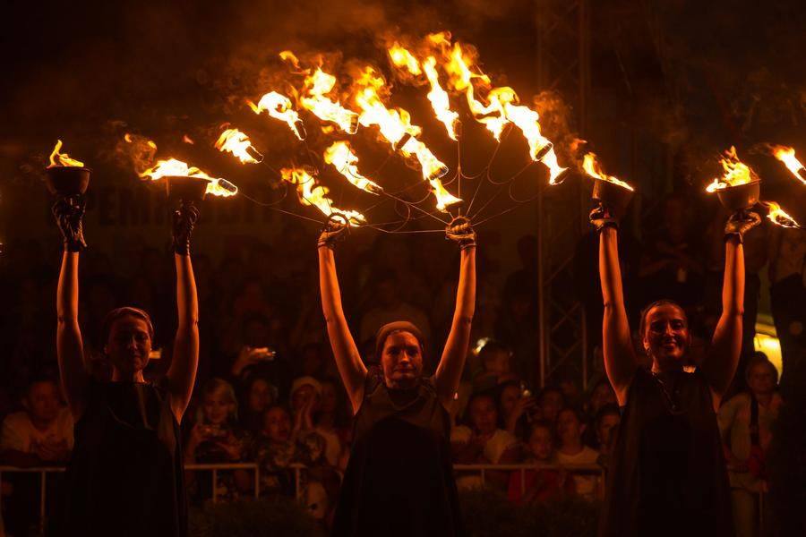 The artists gradually mastered a wide range of fire props