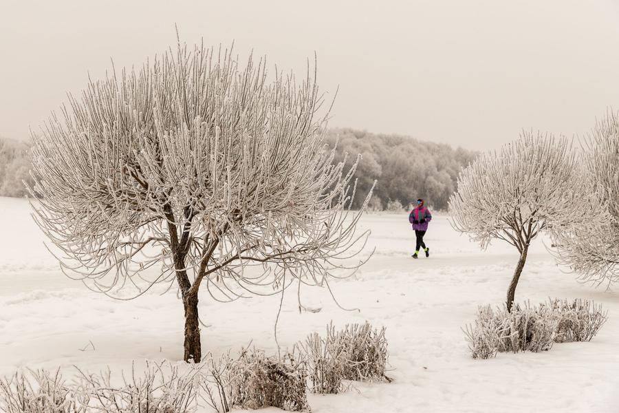 And amid all this quiet beauty, the first athletes appear!