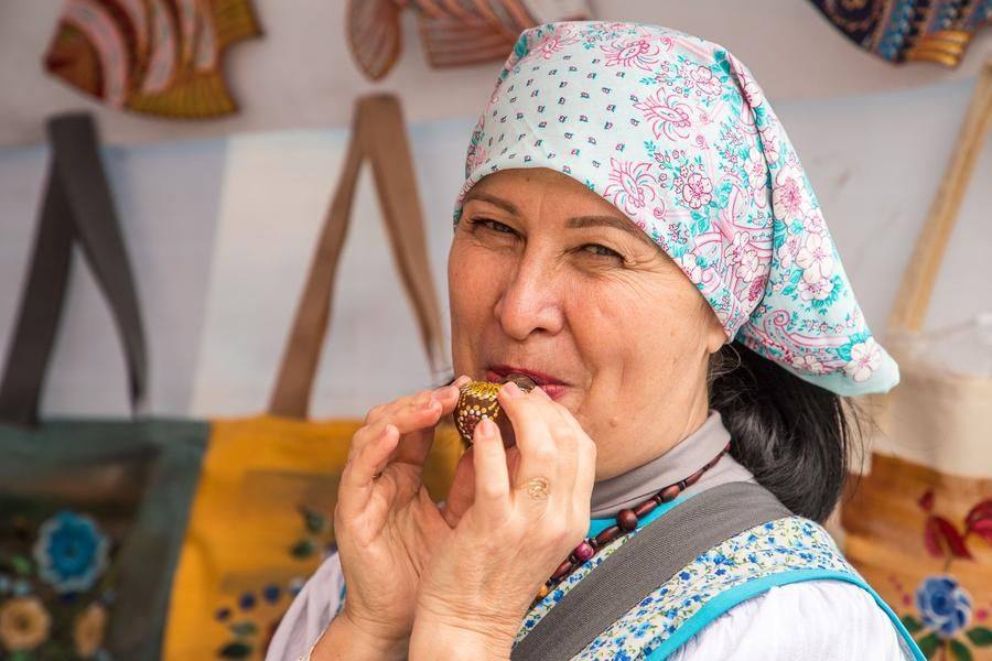 In the next tent, ceramic musical instruments find new owners