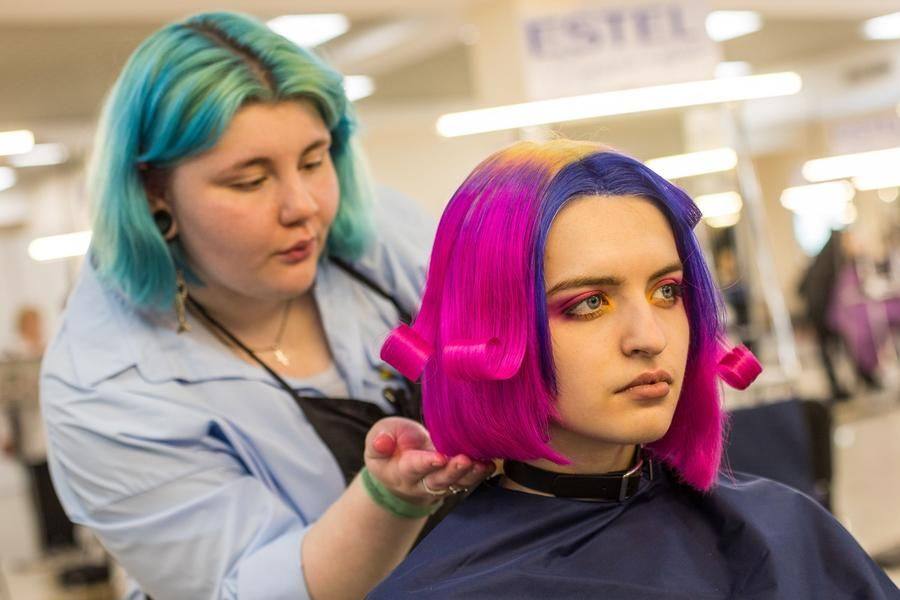 A true colorist experiments with colors on herself too!