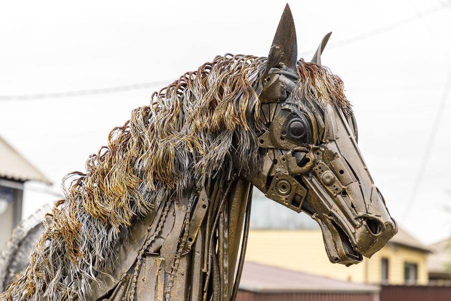 For example, there’s a striking Fire Horse with a mane made of metal cable