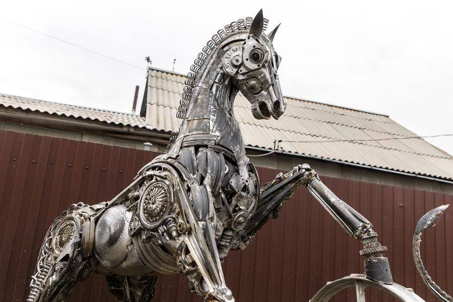Local artist Alexander Demchenko creates these unusual animal‑themed pieces