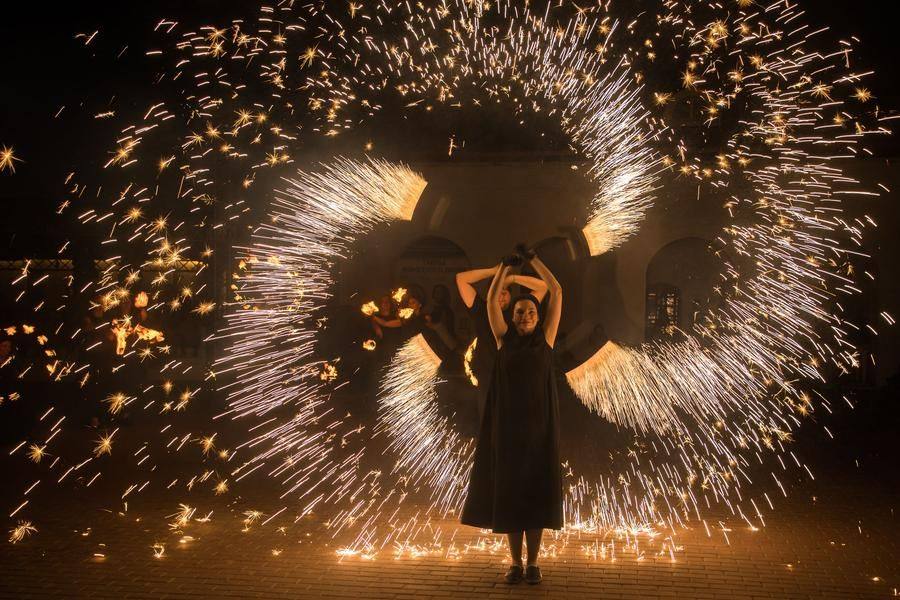 The show closes with a spectacular fireworks display