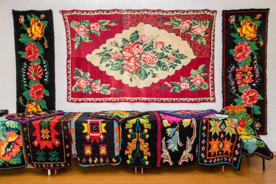 The first floor houses an exhibition of contemporary carpets