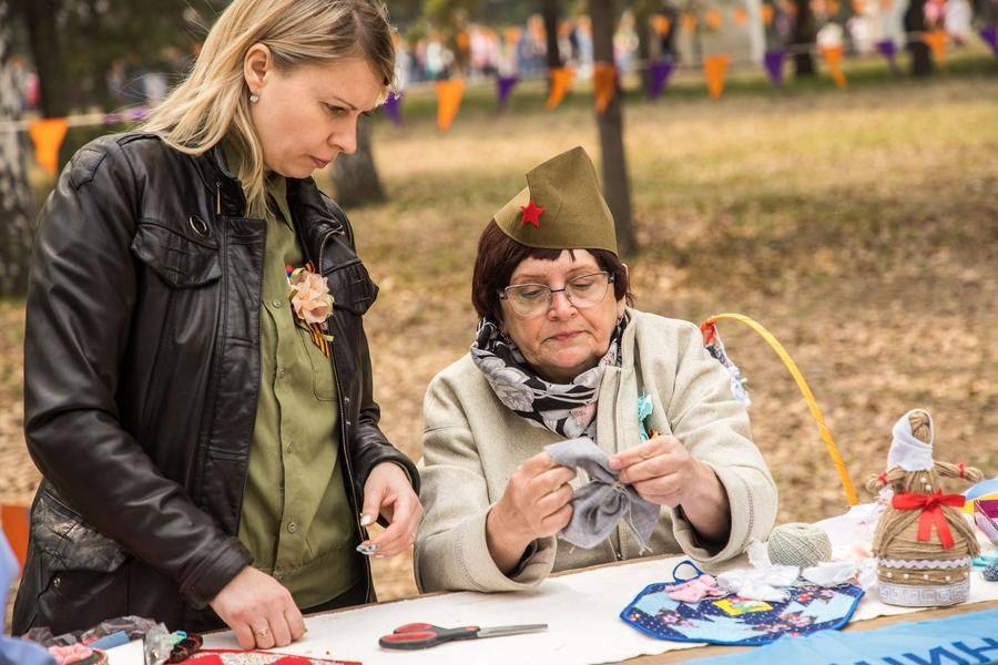 The workshops are well worth a visit — like the one on needlework