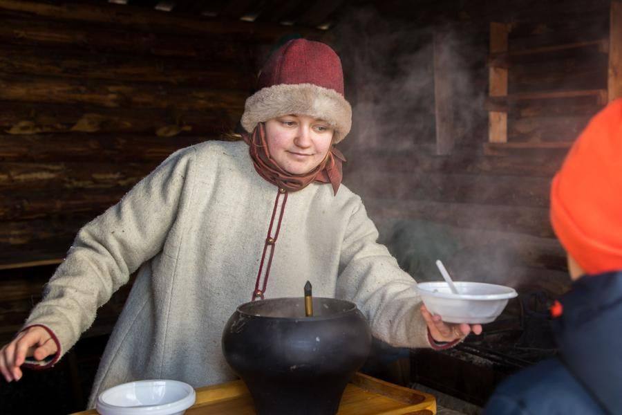 As a farewell treat, many sample Peter the Great‑style porridge made with an old recipe…