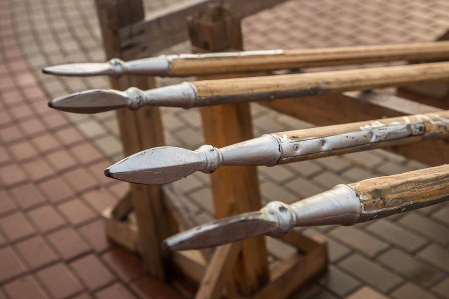 Interactive stations introduce the basics of military skills