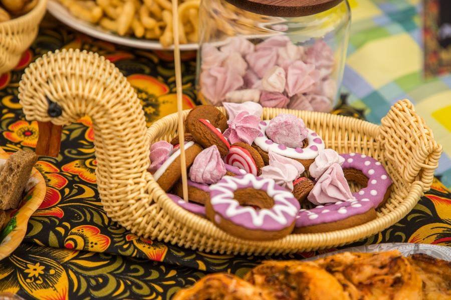 Nearby, on the table, is handmade marshmallow by Nuriya Eremina from Maslyanskoye village