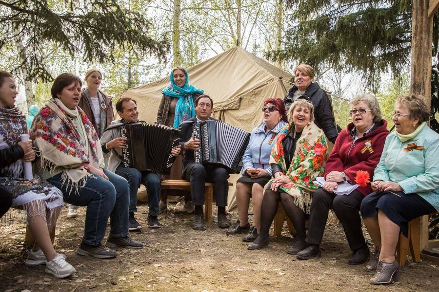 Wartime songs fill the air everywhere