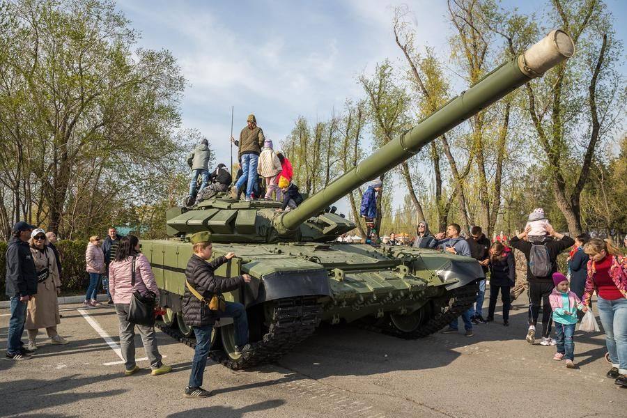 An exhibition of modern military hardware is open as well