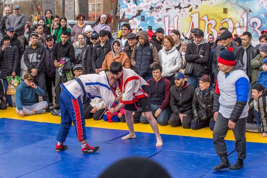 Meanwhile, a Kuresh wrestling competition is taking place on the square