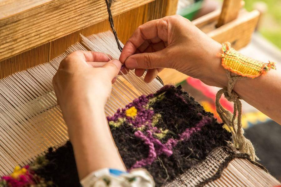 Each wool thread represents a single cell in the pattern