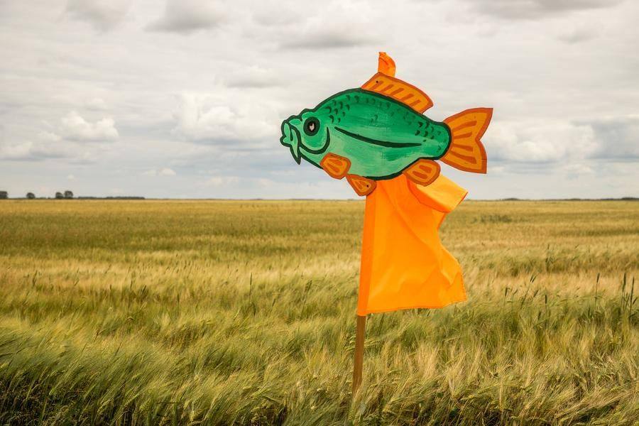 Themed signs help latecomers find their way from the highway
