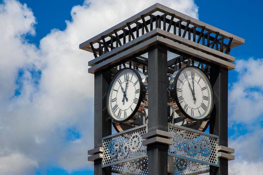 And the town’s modern symbol is the delicate clock tower standing nearby