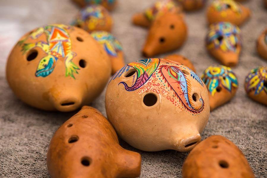 Nearby, you can pick out an ocarina — a kind of clay flute
