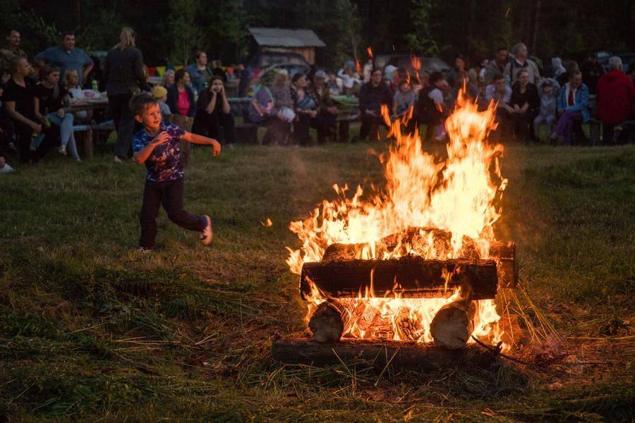 Meanwhile, the main bonfire is blazing up