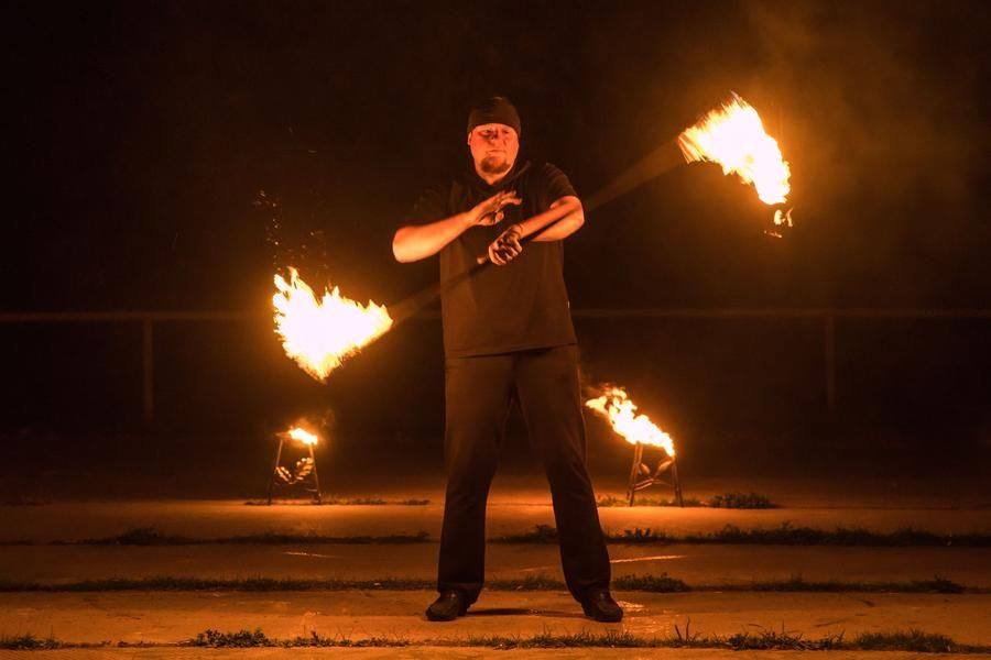 Andrey Krasnousov holds new props that require a special approach