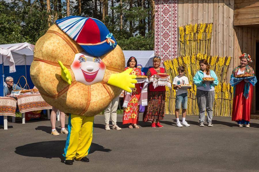 The culinary showcase, complete with its own mascot, takes place near the small stage