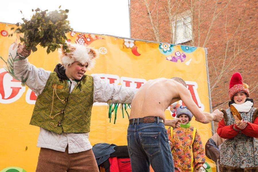 A daredevil shows up in no time: a real birch broom — not a prop — is waiting for him
