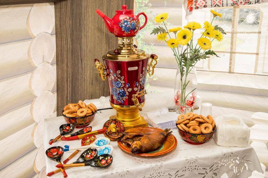 Tea, sweets, and some unusual delicacies are all ready to serve