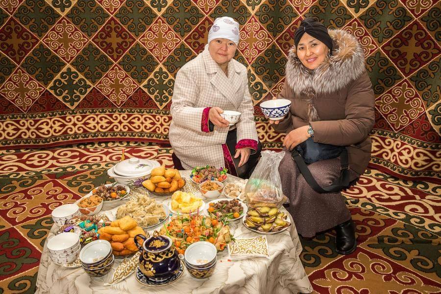 The spacious yurt is where visitors are treated to dishes of the national cuisine
