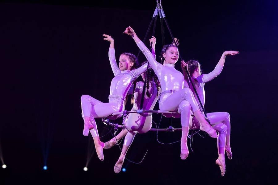 Graceful aerial gymnasts from Tyumen look completely at home high above the ring