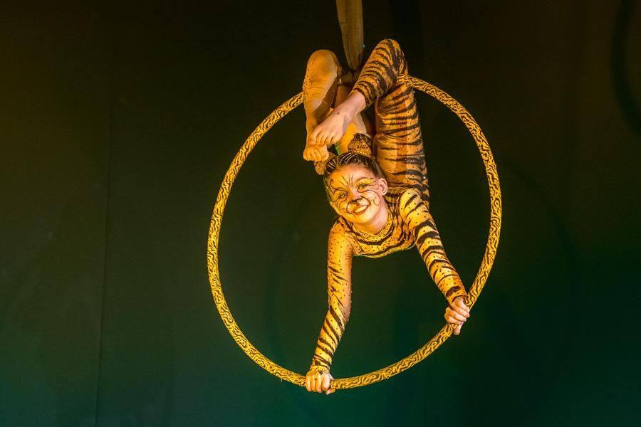 …and she’s enjoying every moment of her striped performance