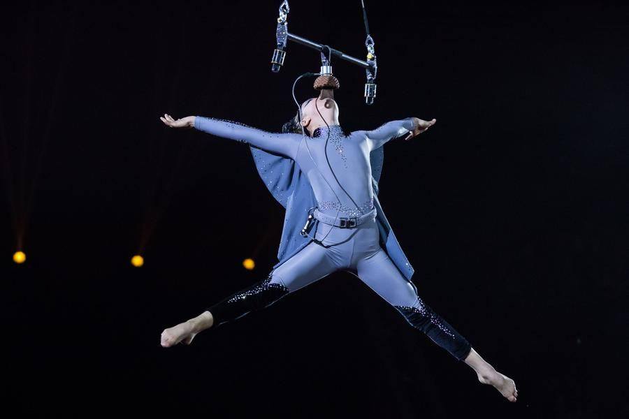The highlight of the “Flying Squirrel” act is a daring dental trick