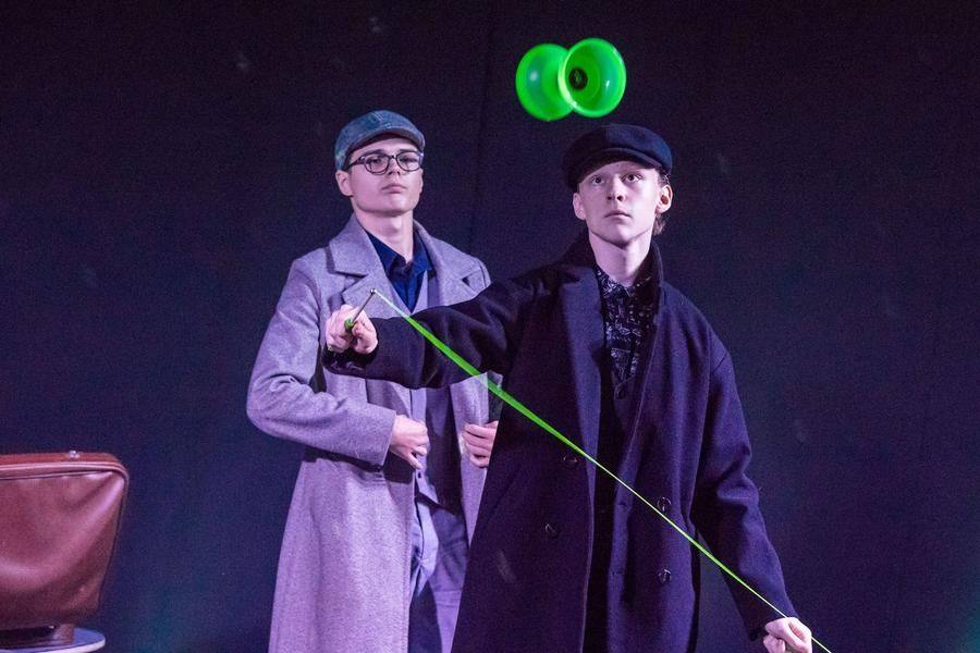 Vitaly Demin and Ilya Boyarkin juggle with this unique circus prop