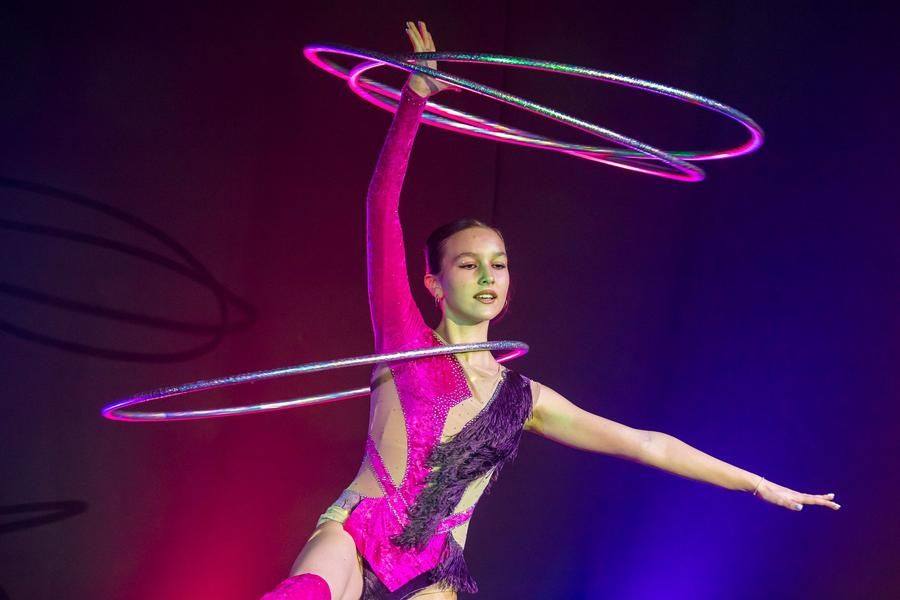 Let’s take a break from the high‑altitude acts and welcome the hula hoops!