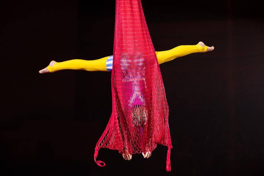 She’s from the “Masters of Air” school of circus arts and aerial gymnastics